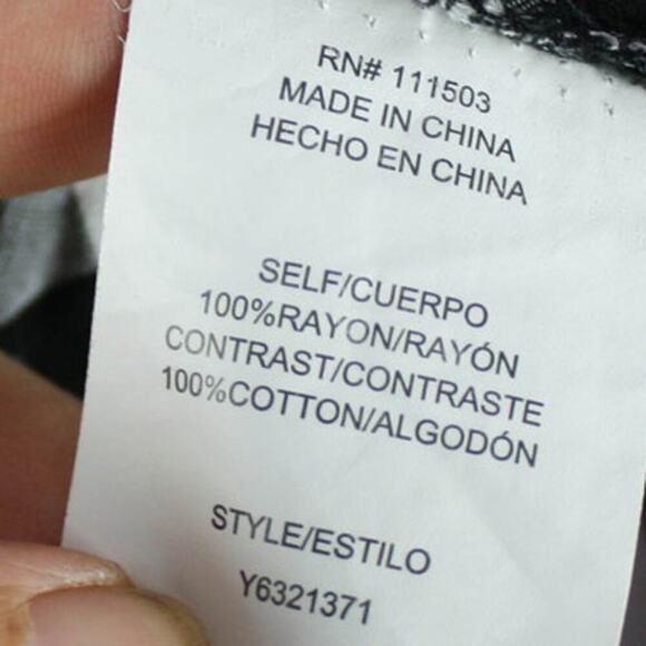 Luxology Gingham Babydoll Dress Black White Checked Empire Waist S - Picture 4 of 4